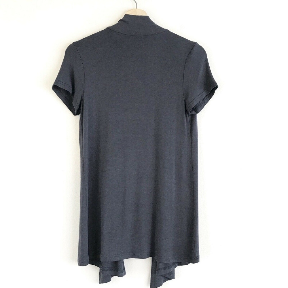Sofra Grey Super Soft Short Sleeve Open Cardigan - Picture 3 of 5